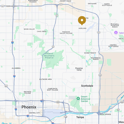 map showing location of Kierland Golf Club