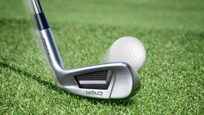 PING ChipR wedge hitting golf ball