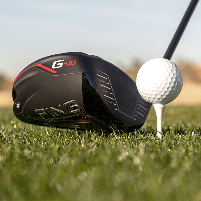G410 driver addressing golf ball