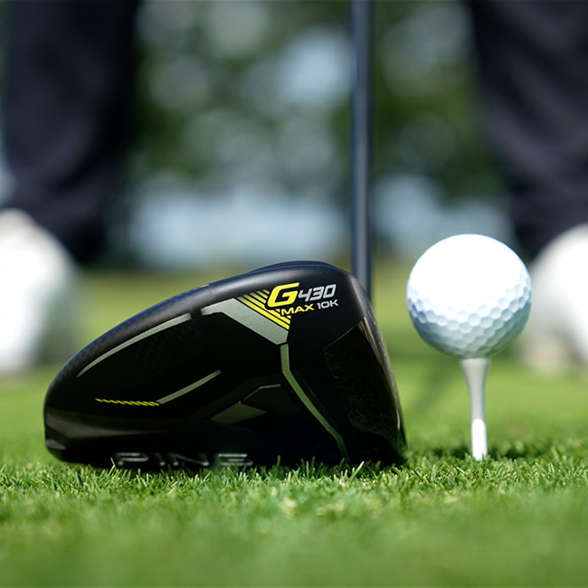 G430 driver addressing ball on tee
