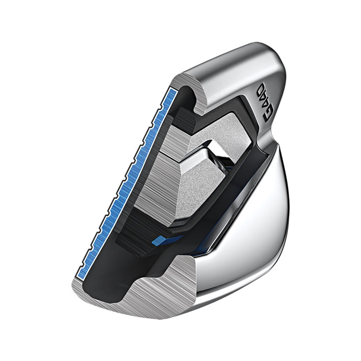 thumbnail of cross-section illustration of G440 iron highlighting face thickness