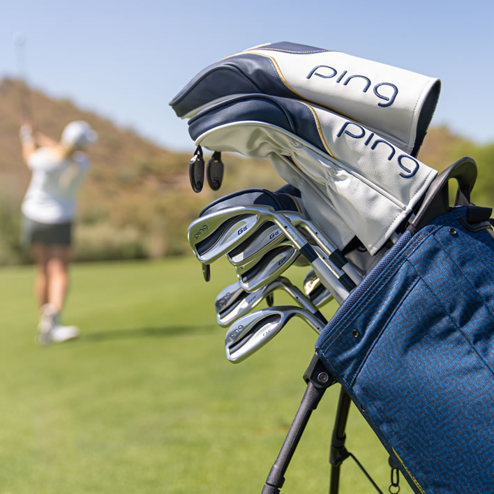 thumbnail of Full set of G Le3 clubs in bag