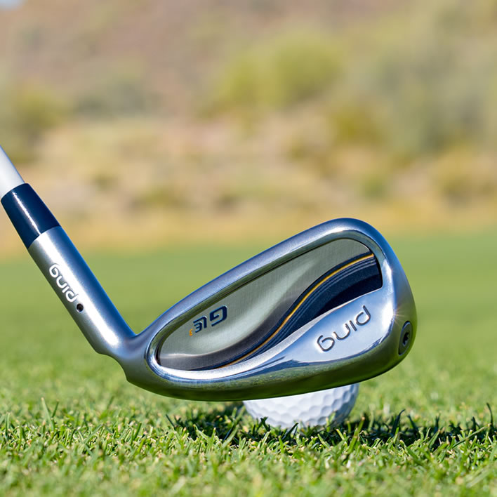 thumbnail of G Le3 iron behind ball