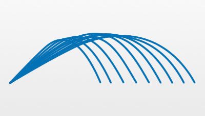 Illustration of ball flights showing uniform gapping