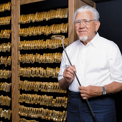 Karsten Poses Outside First Gold Putter Vault