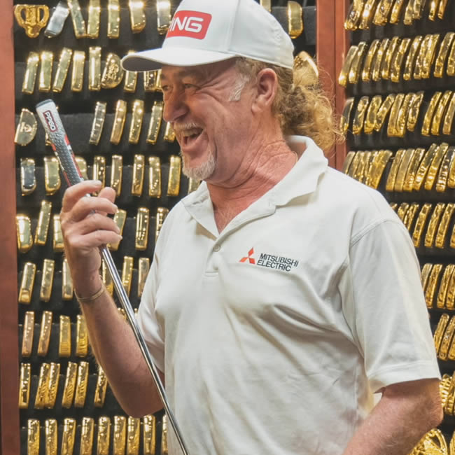 Miguel Angel Jimenez in the Gold Putter Vault